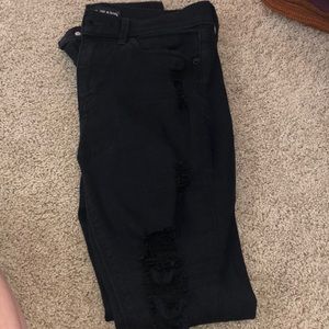 Express ripped black skinny jeans